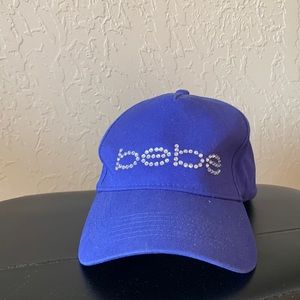 BEBE royal blue jeweled logo baseball cap adjustable